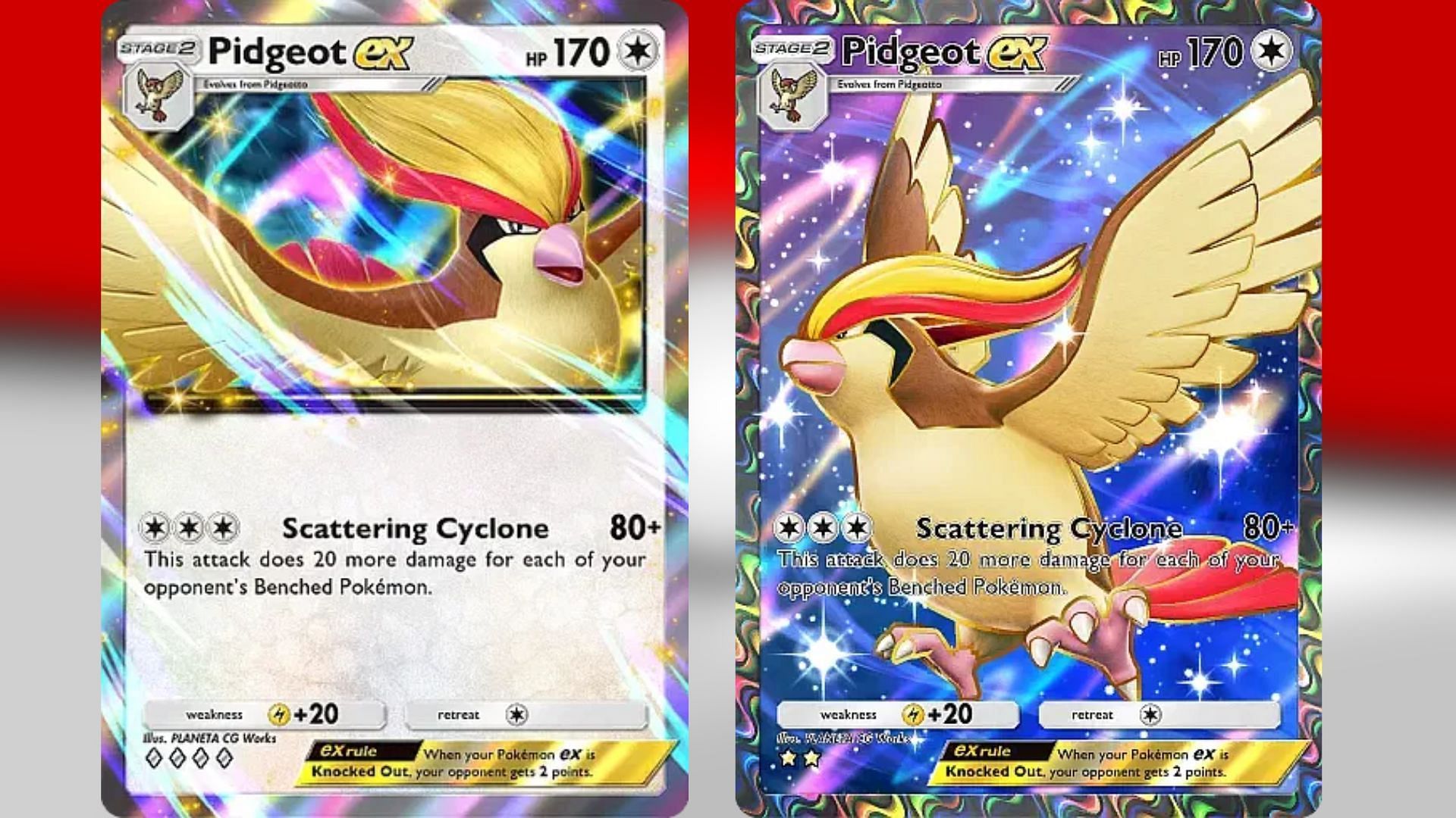All Pidgeot ex variants in PTCGP (Image via TPC)